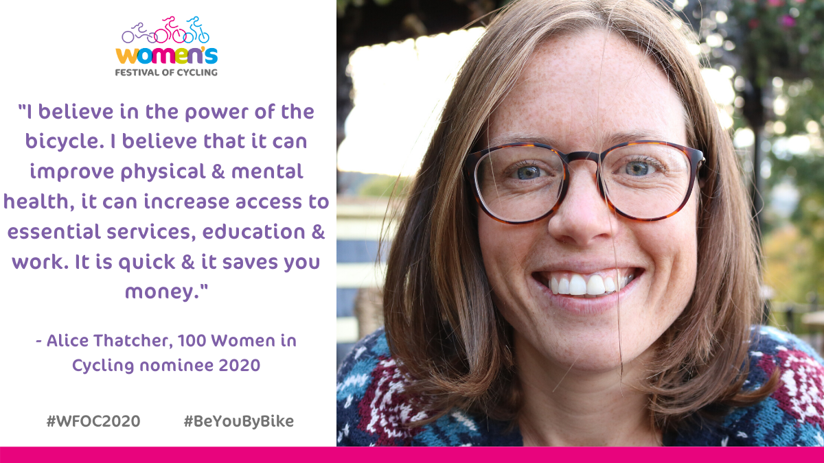 Alice Thatcher is one of our 100 Women in Cycling of 2020 and the founder of <a href="/united_bikes/">United Bikes</a>. #BeYouByBike 🌈

The project offers free cycle training to refugee women in York. It gives women a space to support and learn from one another.

Read her story: bit.ly/2CwmLbN