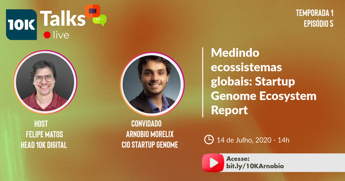 10kDigital's tweet photo. Esperamos vocês hoje às 14h para mais uma live da série #10kTalks, com Arnóbio Morelix CIO da @startupgenome, que acabou de lançar a maior estudo mundial sobre o tema. Vamos abordar tudo sobre ecossistemas de empreendedorismo pelo mundo. Imperdível! https://t.co/kH3uuksZqG https://t.co/vBmmNS8lYB