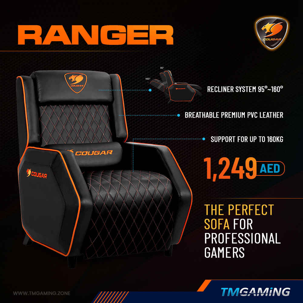 techmart_me's tweet photo. Experience the full range of comfort from Cougar Ranger Gaming Sofa - Orange!!!
➢Recliner system 95°~160°
➢Breathable Premium PVC Leather
➢Support for up to 160kg
🛒Shop Today - https://t.co/JwXCwIt1od
#tmgaming #techmartgaming #cougargaming #gamingsofa #cougarsofa #UAE https://t.co/Ajrz2EdyXa