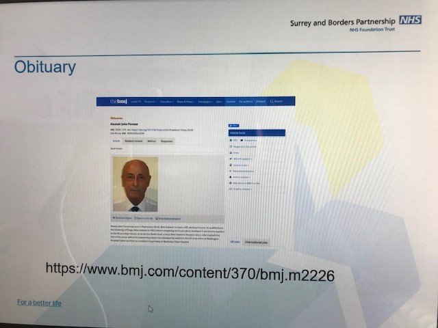 Simulation for Psychiatry at Surrey & Borders (@sim4psych) on Twitter photo Worthy tribute to late Dr Alastair Forrest, former Head of School of Psychiatry (Kent, Surrey and Sussex), by <a href="/SABPDME/">Dr Martin Schmidt</a> Dr Martin Schmidt, current Head of School. Trainee poster prize now named as the Alastair Forrest Poster Prize!
<a href="/jmudunko/">Jeremy Mudunkotuwe</a> <a href="/sabpNHS/">Surrey and Borders Partnership NHS Foundation</a> #MedEdu Worthy tribute to late Dr Alastair Forrest, former Head of School of Psychiatry (Kent, Surrey and Sussex), by <a href="/SABPDME/">Dr Martin Schmidt</a> Dr Martin Schmidt, current Head of School. Trainee poster prize now named as the Alastair Forrest Poster Prize!
<a href="/jmudunko/">Jeremy Mudunkotuwe</a> <a href="/sabpNHS/">Surrey and Borders Partnership NHS Foundation</a> #MedEdu