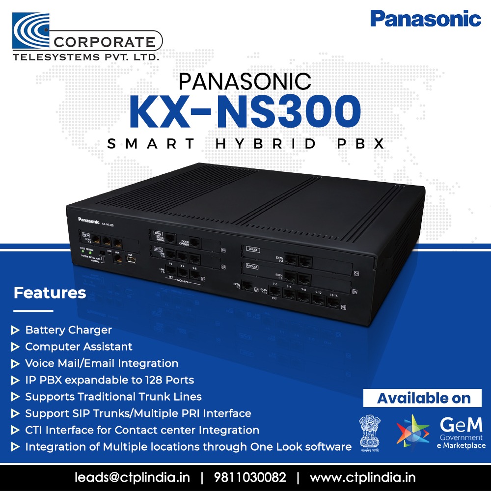 CTPLIndia's tweet photo. Panasonic KX-NS-300

Read more at https://t.co/9VBT2hOWHA

Or call us at 011-47282828 | 9811030082

#CTPL #CTPLIndia #Panasonic #KXNS300 #IPPBX #128Ports #Integration #Software #Computer #CTI #SIP #PRI #TrunkLines #EmailIntegration #VoiceMail https://t.co/VujQuRGR9A