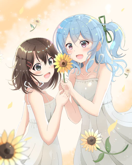 みさかのんイラスト 今日ひまわりの日らしいのでこういうイラストを描いてみましたー 