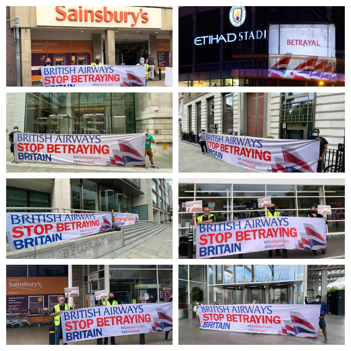 WorkerStrikeBck's tweet photo. .@sainsburys @bp_UK @TheShardLondon @AmexUK @jpmorgan have the power with other corporate clients of @British_Airways to stop their behaviour in its tracks. It must be tough being associated with their behaviour, distance yourselves by making a call to BA - stop #fireandrehire https://t.co/NKxsxcidG1