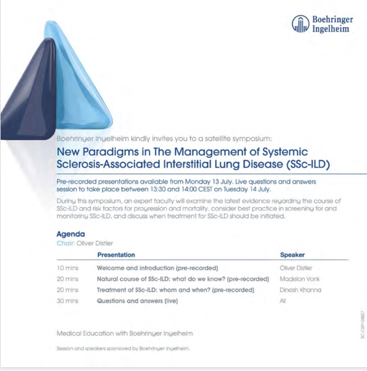Worldsclerofnd's tweet photo. #wsc20 @Boehringer symposium panel discussion with the experts @MatucciMarco @sclerodermaUM @madelonvonk https://t.co/8RX3mVe7JQ
