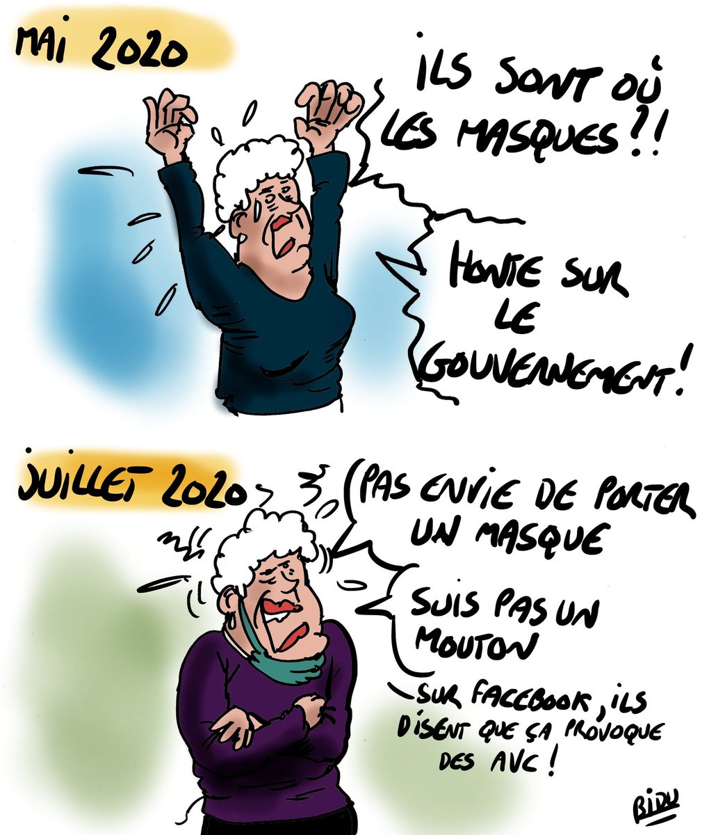 Lavisdastrid's tweet photo. Les #français sont parfaitement résumés via ce dessin : râleurs et rebelles. 😄😅 #SoFrenchy Bonne fête nationale, bon 14 Juillet à tous ! Et surtout, sortez #masqués, pour le bien de tous ! 💙⬜🔴 https://t.co/h4DWd74Yq4