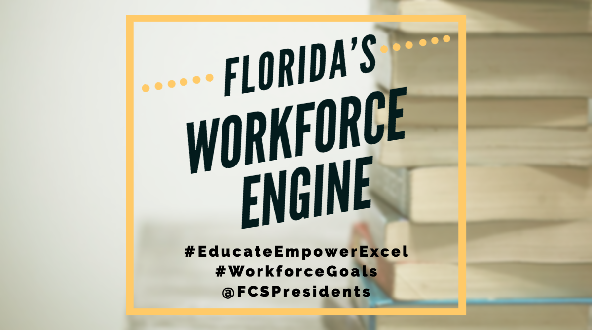 FCSPresidents's tweet photo. Chancellor @HenmackIII spreading the good word about #WorkforceEducation. Florida is on the way to bringing home the π₯. The @FLCollegeSystem and @EducationFL are the pathway to becoming #1. #WorkforceGoals #2030Pathway #WorkforceEngine https://t.co/cfSPzKcIbs