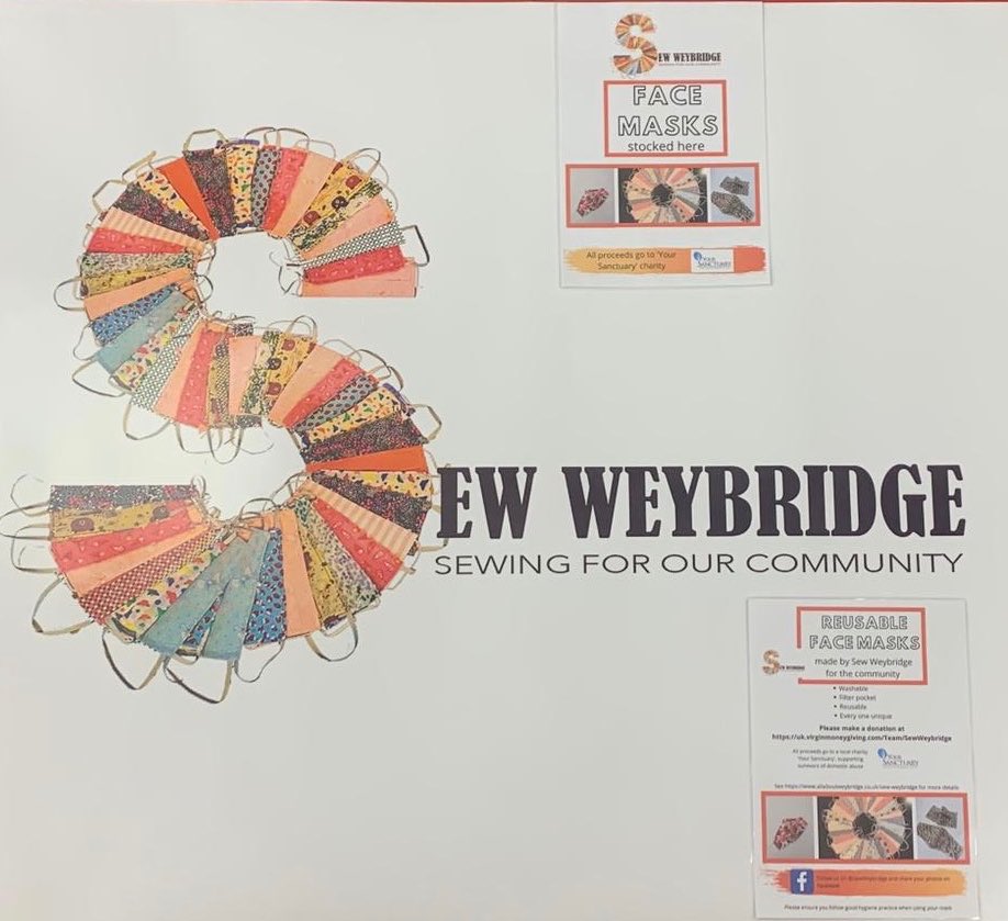 HandHopticians's tweet image. Happy to help support Sew Weybridge’s face mask initiative which is raising funds for @yourSanctuaryUK