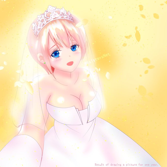 五姉妹ネット🌟五等分の花嫁さんがTwitterに投稿した中野一花(五等分の花嫁)のイラスト。