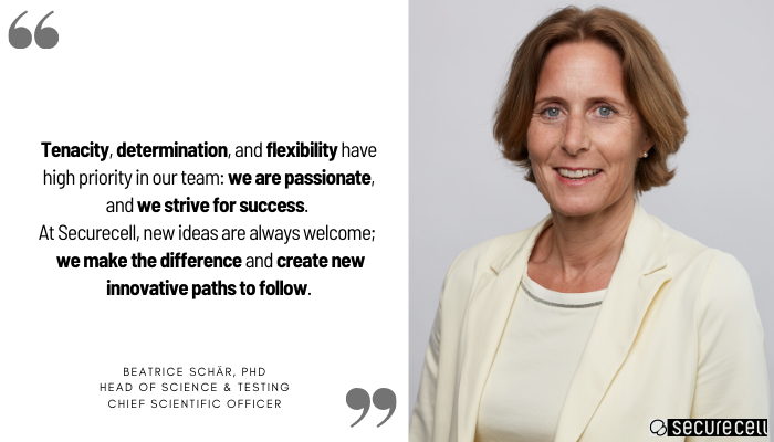 Securecell1's tweet photo. Our Head of Science & Testing, Dr. Beatrice Schär, introduces you to the fundamentals of #WorkingatSecurecell: tenacity, determination, flexibility, and new ideas!
Discover more about #Securecell, follow the link: https://t.co/TJv4ayyPEL https://t.co/8m5c6YjPXI