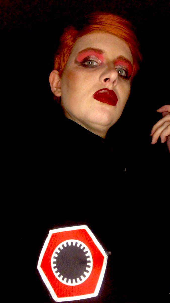 KaitlinMedlin's tweet photo. Took a dive into drag makeup, not just masculine makeup, last night as General Hux. 
There’s definitely so much to improve but I really like this look especially considering how inexperienced I am. 
And yes, I went in knowing the wig and eyeshadow would clash. https://t.co/6RezmCkSkQ