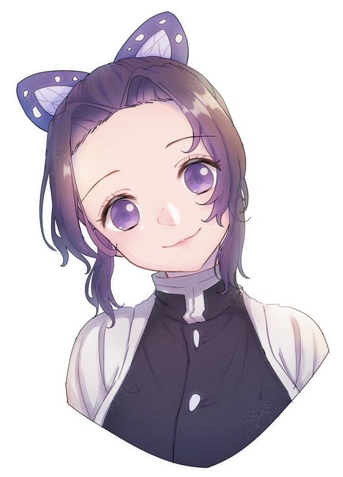 二葉かこ🌷☀️さんがTwitterに投稿した胡蝶しのぶ(鬼滅の刃)のイラスト。