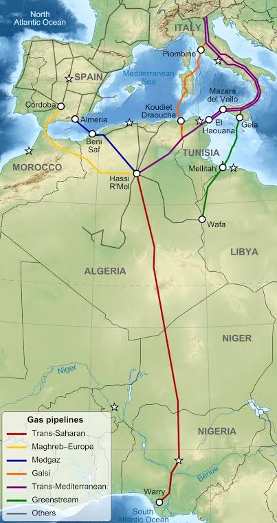 Please show me any sensible country that waited for industrialization before laying gas pipes. The writer insinuated that the pipelines are prone to attacks along the northern corridor. Here is a map please point to the spot prone to attacks.
