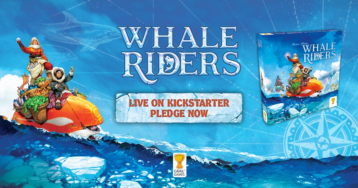 #WhaleRiders is live on #Kickstarter! Pledge now:
👉 bit.ly/WhaleRiders-Ki…
Winter is coming and the ice is thickening. How much can you buy and sell along the Ice Coast before returning home?
An all-new #boardgame from the team that brought you #Medici and Yellow &amp; Yangtze.