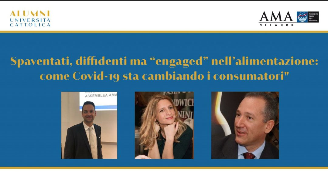 AMA_Network's tweet image. È il grande giorno! Appuntamento oggi pomeriggio alle ore 17 con la prof. @entropiapura e il manager @gianluigi62 per parlare delle conseguenze del Covid sui consumatori. Modera il nostro presidente @EffeFevola !
