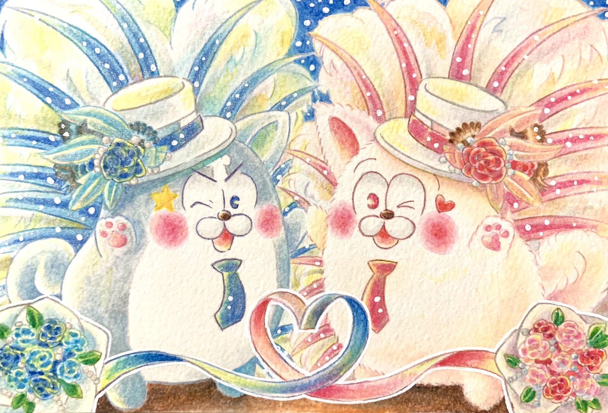 ロドランナ 企画で描いた松犬コスプレのイラストをまとめました 3枚全てたび松派生衣装です 因みに 速度松 色鉛筆 材木松 水彩色鉛筆 数字松 色鉛筆 花束 と水彩色鉛筆 松犬と背景 で塗っています T Co Kfyjrx5vxg Twitter