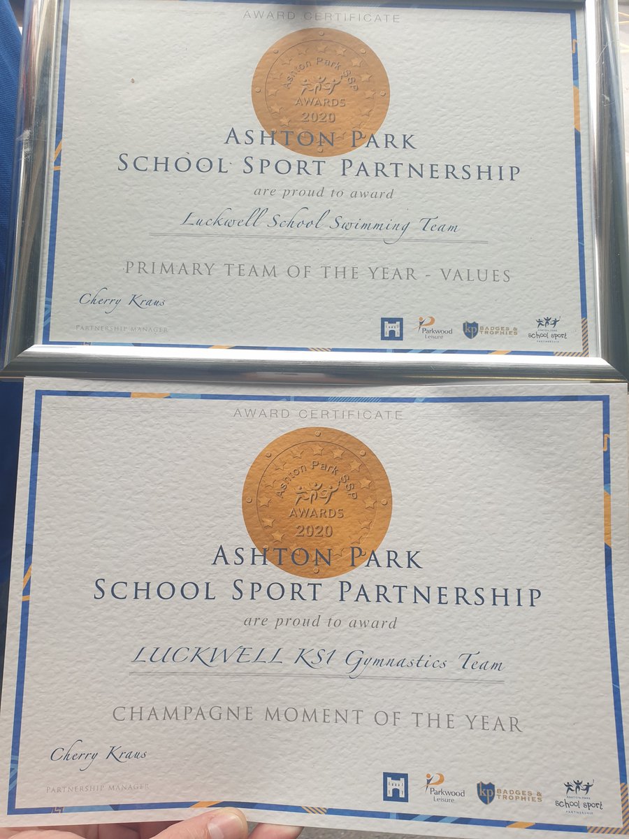luckwellprimary's tweet photo. Extremely proud of the winners of these awards who have represented our school in both swimming and gymnastics. You have been a real credit to our school. More next year is the call. Team of Year - values and Champagne moment of the year. @gglt #proud #sportingawards https://t.co/6SD1mcfSwM