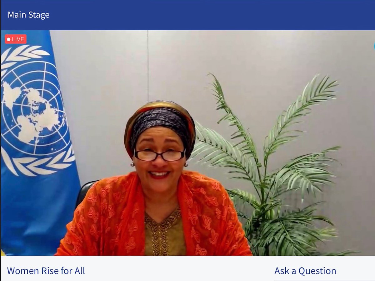 Women #RiseForAll In this devastating #COVID19 crisis we have an opportunity to hit the reset button, to deliver on the Decade of Action. This will only be possible when we recognize the value of women front and centre, together leading the way and rising for all.