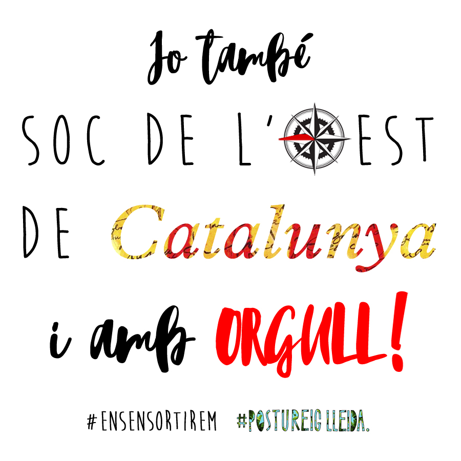 PostureigLleida's tweet photo. Siguis o no de l'oest... Solidaritza't i comparteix! #JoTambéSocDeLoest #EnsEnSortirem https://t.co/F1EVPbVXXz