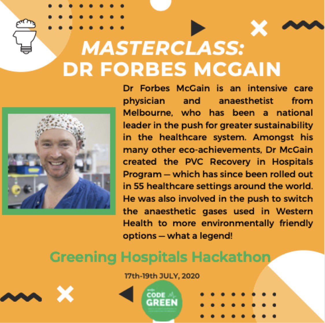amsacodegreen's tweet photo. ‼️We are very excited to announce two of our masterclasses at this wekeends Greening Hospitals Hackathon!! @ForbesMcGain #climatechangeshealth https://t.co/MLBRSAXKPQ