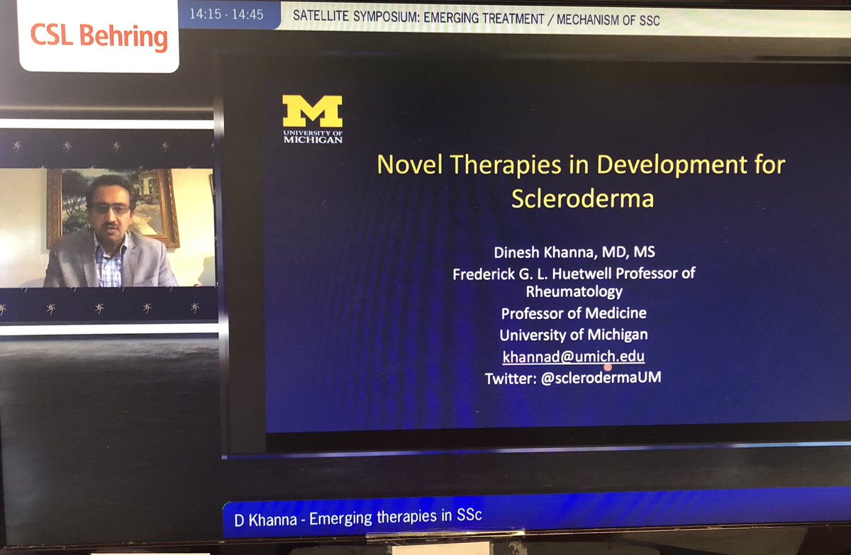 Worldsclerofnd's tweet photo. #wsc20 @CSLBehring satellite symposium on Emerging treatment / mechanism of #SSc @MatucciMarco @sclerodermaUM https://t.co/swcGlwuucI