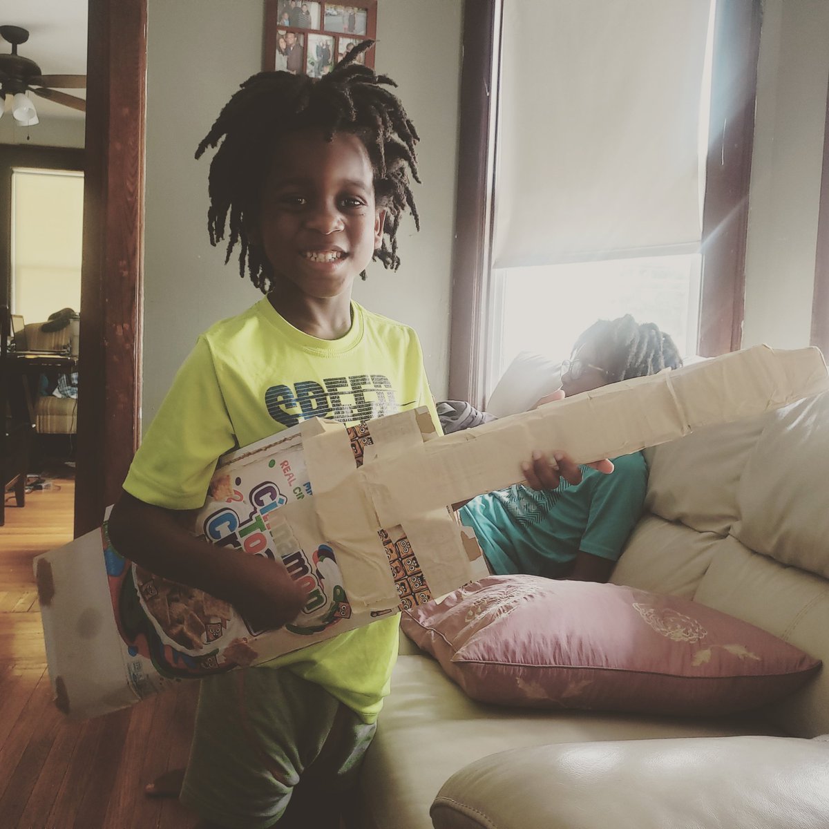 You know what they say... give a child a gift and they will play with the box!!! Zachary's self-made guitar!
#creativejuices