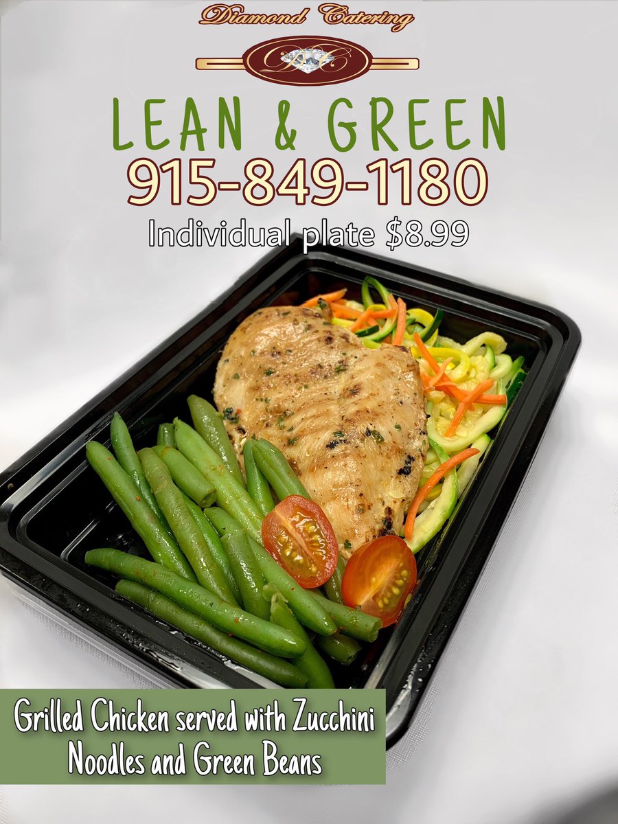 Tuesday dish of the day is a Mexican combination plate.. 
And for our lean and green we have grilled chicken! 
Call now to place your order!