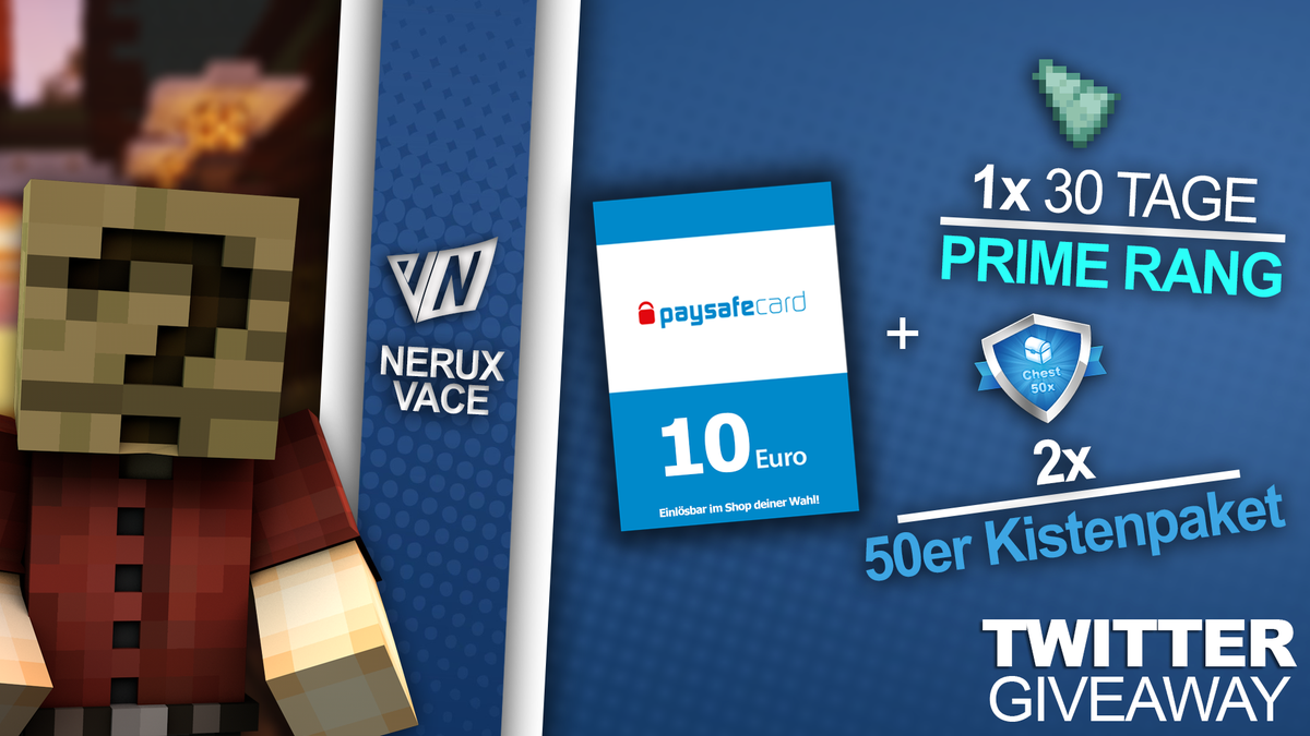 NeruxVace's tweet photo. 🎁 GEWINNSPIEL 🎁 

Heute verlosen wir für die Community:
1x 10€ paysafecard
1x Prime 30 Tage
2x 50er Kistenpaket

Was ihr dafür tun müsst:
▶️ @NeruxVace.net folgen ❤️
▶️ Tweet retweeten 🔁
▶️ 2 Freunde markieren ✏️

Viel Glück an alle Teilnehmer! 🍀

Ende: 🗓 
▶️ 22.07.2020 https://t.co/DHPvS5VYFb