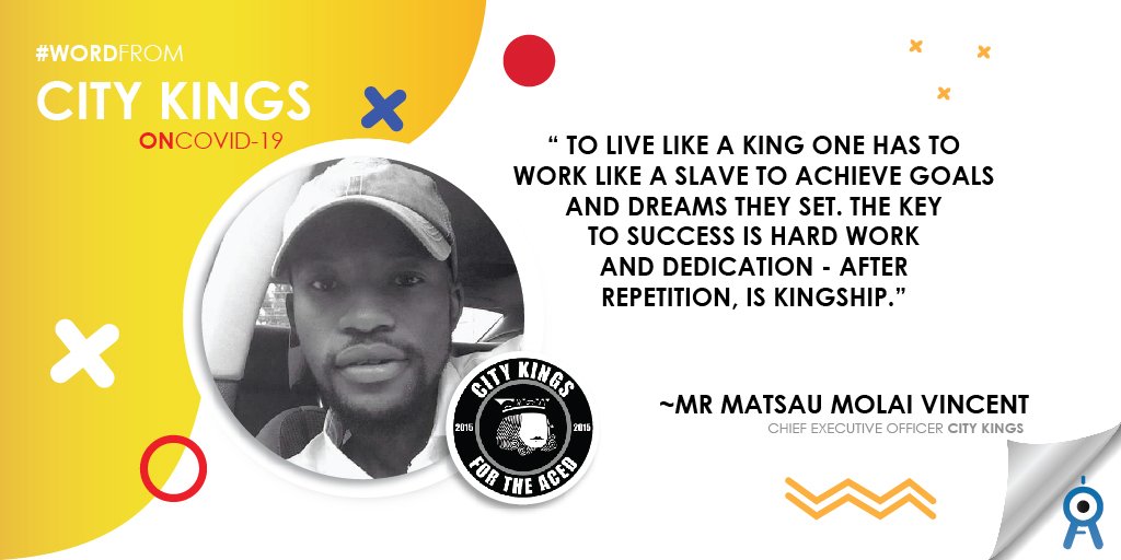 PMS_LSO's tweet photo. "To live like a King, one has to work like a slave..."
Here's the #WordFrom @CityKings3 on #COVID19.
#StaySafe
#StayProductive
#StayPositive
#PMS
#CityKings
#ForTheAced https://t.co/kp05jzuVnl