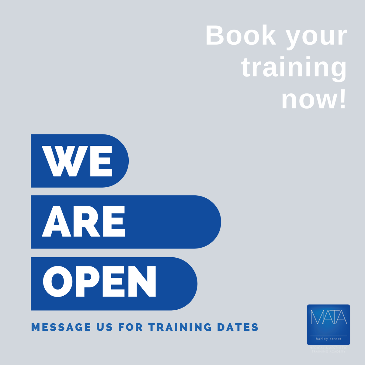 MATACourses's tweet photo. We are opening! 

We now have lots of training dates available so message us to find out what dates we have available to book in! 
 
Rest assured we have processes in place to protect you, our staff and our patients when we do welcome you all back. 

We can’t wait to see you! https://t.co/TgUP3VjK2O