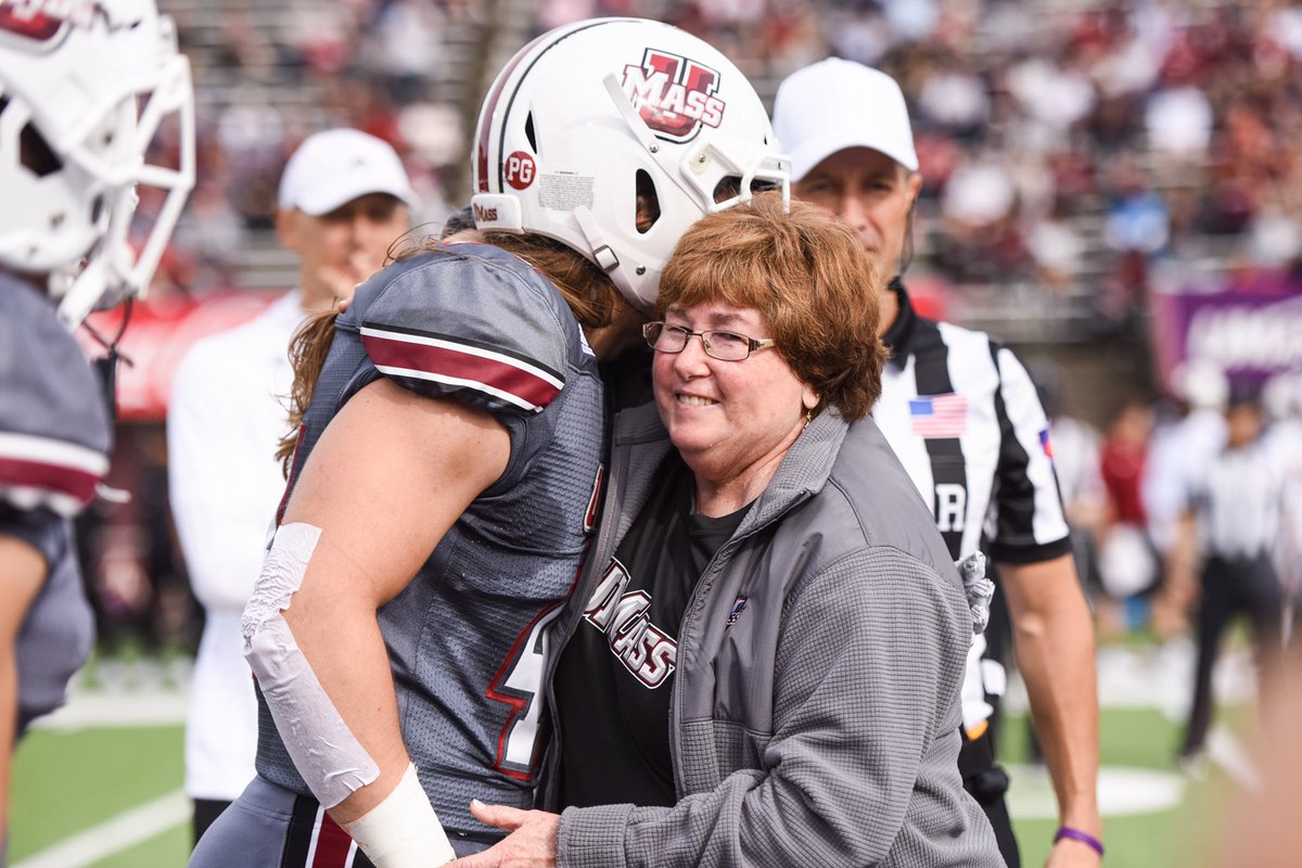 UMassFootball's tweet photo. We have the No. 1-ranked dining in the country because of people like @Jojotkeller

Thank you for taking great care of our team every day and congratulations on your retirement‼️

#Flagship 🚩 https://t.co/V0ZlUXuats