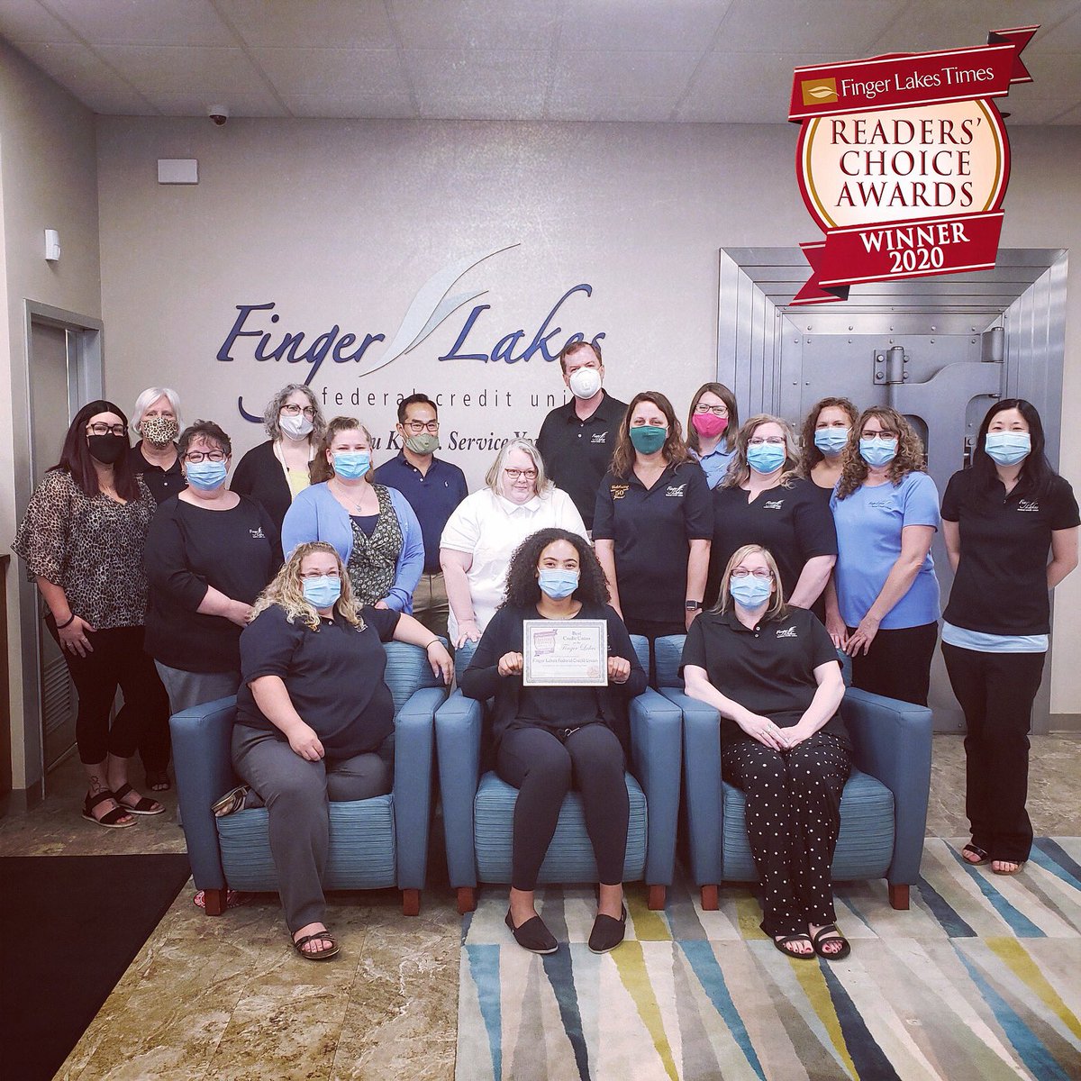 mcfadden14456's tweet photo. Best Credit Union of the Finger Lakes Region - three years in a row! It is a testament to our loyal members and caring staff. Congrats to our staff and thank you for the amazing service that you provide every day! @FingerLakesFCU @NYCUAtweets https://t.co/1a1puzhsk1