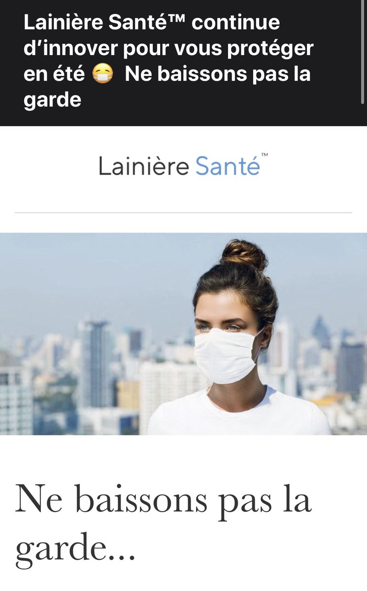 ShelbyTrading's tweet photo. #Chargeurs
Mail reçu à l’instant.
Frais de port offert pour l’achat de 2 produits de la gamme avec le code VACANCES sur le site @LainiereSante.
#COVID19 #masques #Lainiere #masquesObligatoires #distanciationsociale #deconfinement https://t.co/nabgGUuzSz