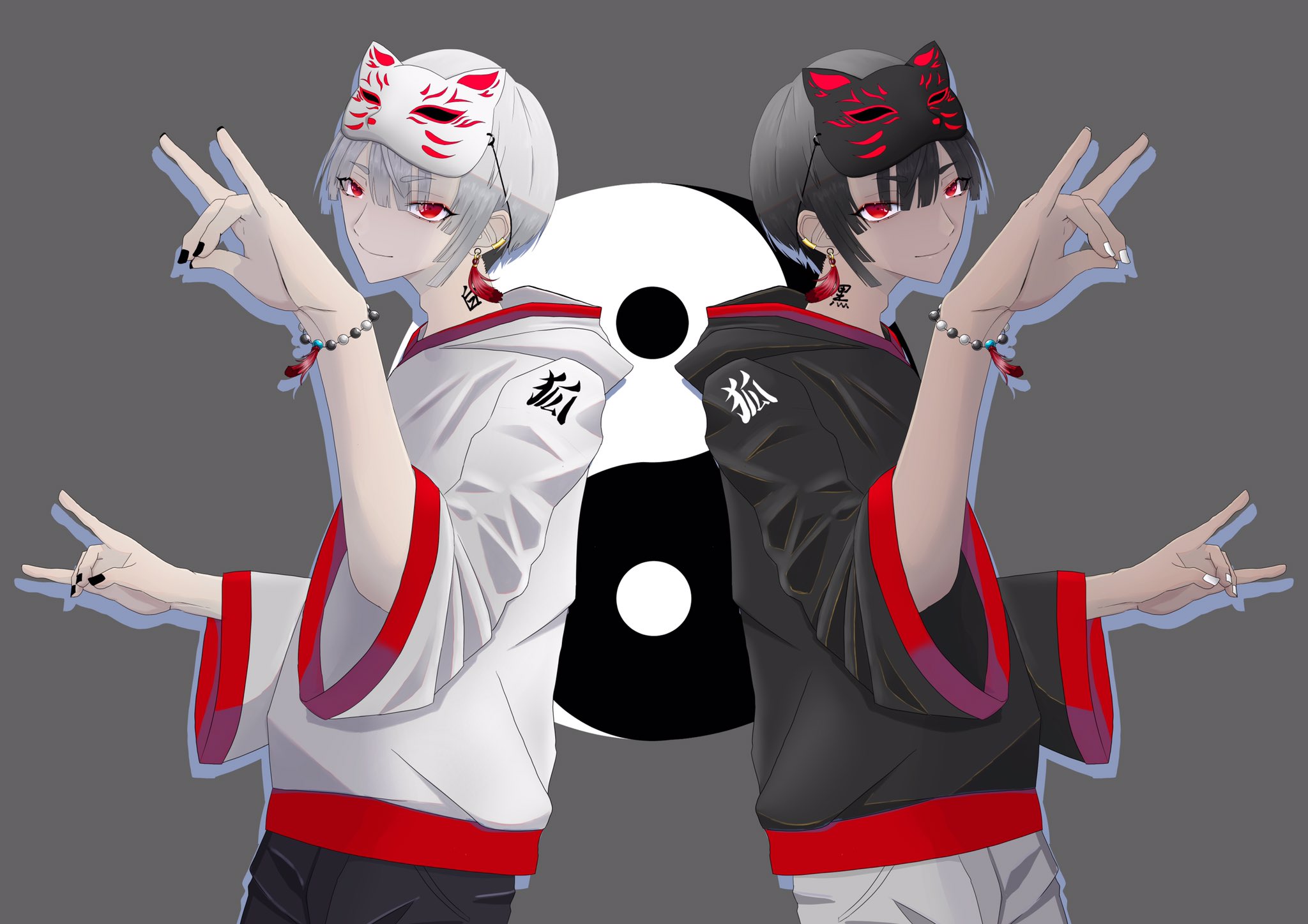 唯ちょ Yuucho A Twitter 狐 白狐 黒狐の男の子 イラスト 創作イラスト 創作男子 気に入ったらrt 下に色々吊り下げてます T Co H6aqlyaa9j Twitter