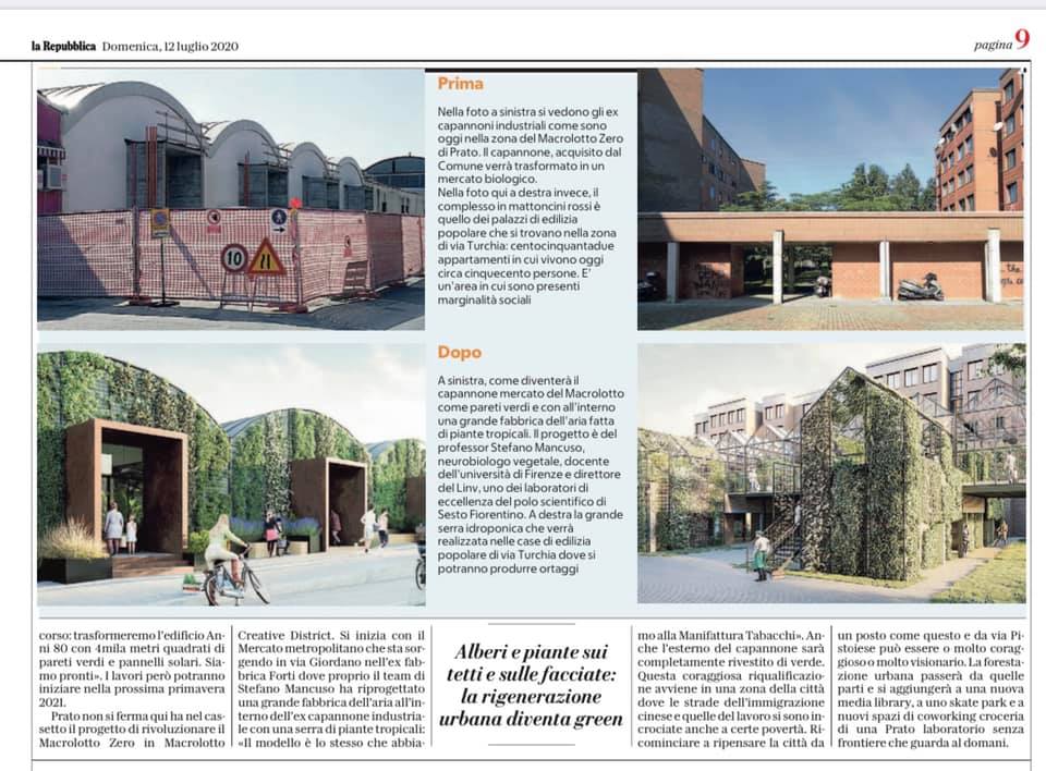 Prato Urban Jungle: Rigenerazione urbana attraverso le piante. Il nostro contributo è raccontato da #StefanoMancuso a <a href="/montanari_laura/">Laura Montanari</a> su <a href="/repubblica/">Repubblica</a>. <a href="/PratoUrbanJungl/">pratourbanjungle</a> #urbaninnovativeactions