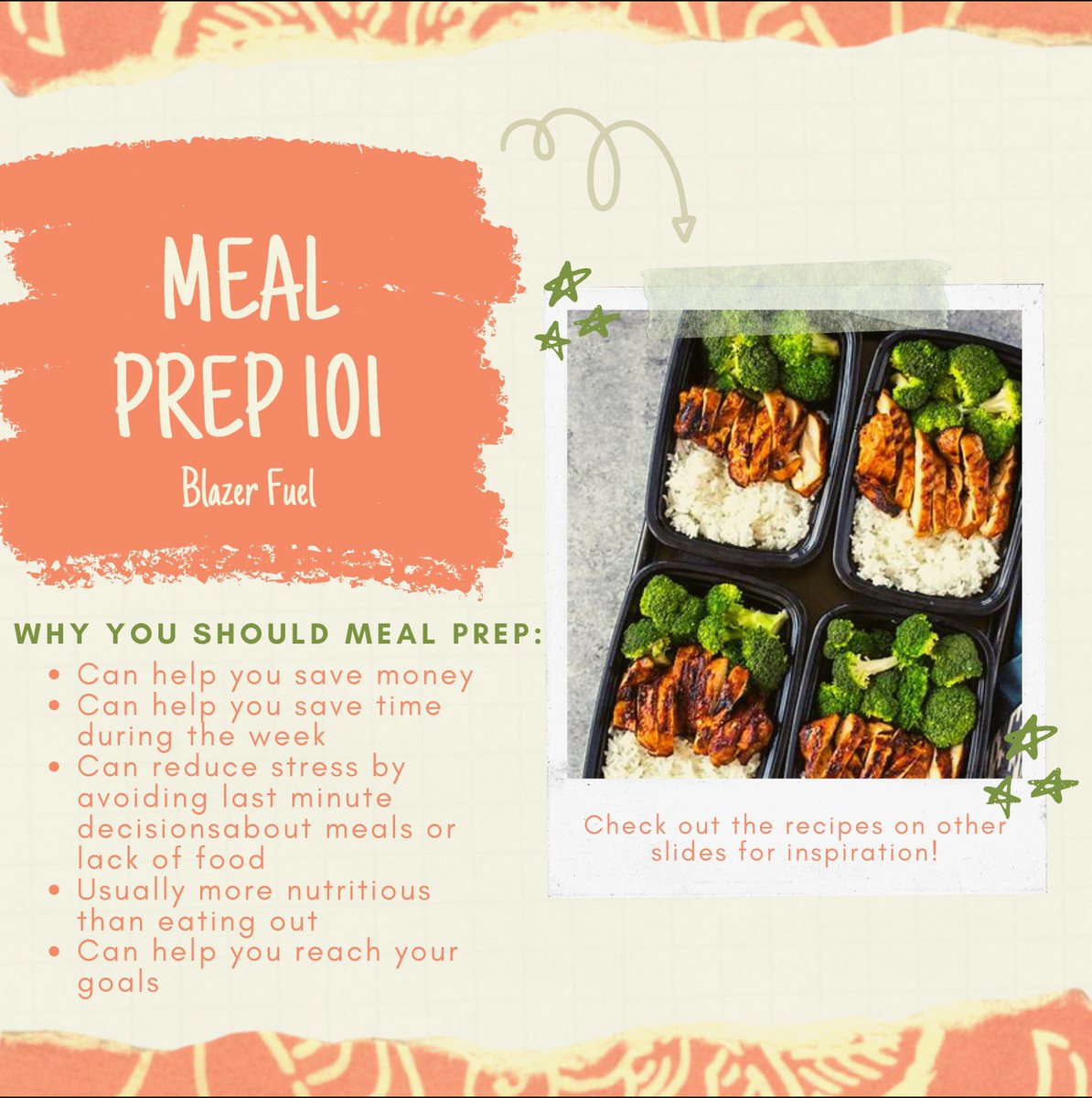 blazerfuel's tweet photo. In these days of COVID-19, planning for anything has been challenging, but meal planning doesn’t have to be! Save yourself a lot of time, money, and stress by planning and prepping at least one meal per week! Do you have a favorite recipe to meal prep?! https://t.co/LghrVuTw1l