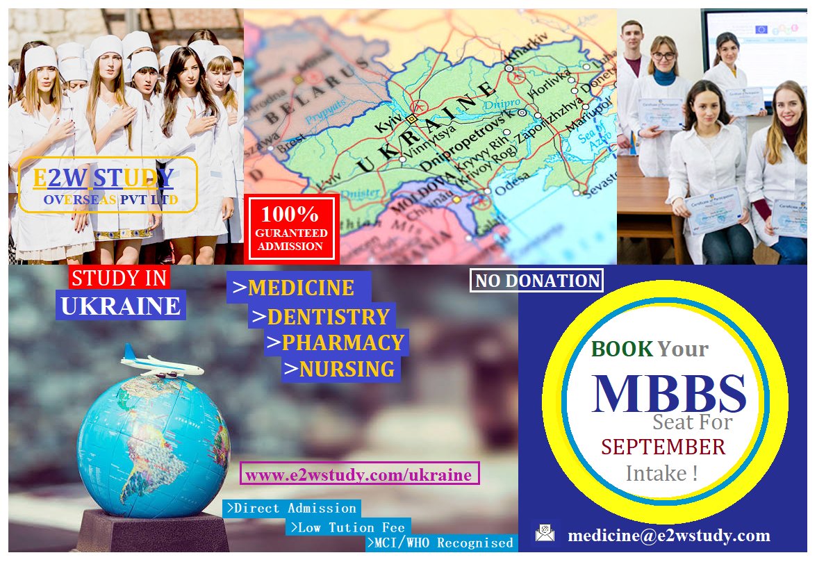 GREAT OPPORTUNITIES FOR INDIAN STUDENTS 
General Medicine / #MBBS in #Ukraine
Apply Now- e2wstudy.com/apply-now/

web: e2wstudy.com/Ukraine
#StudyInUkraine
Are you qualified for #Neet in India then you are eligible to get admission #WithoutNEET in #Europe
#e2wstudy #SouthAsian