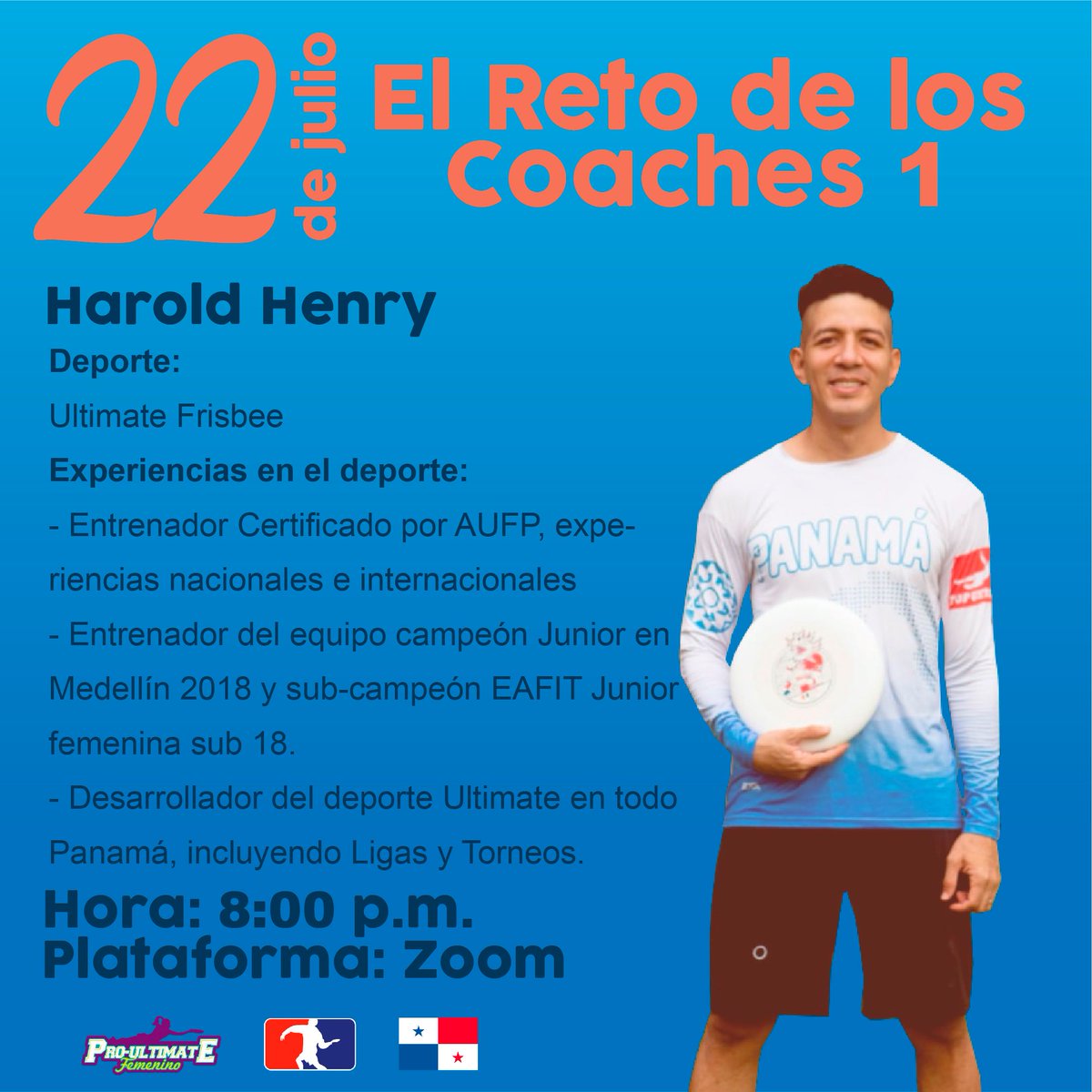 UltimateFemPty's tweet photo. "El Reto de los Coaches - Parte 1"  Panelista #2: HH, un jugador muy querido en la comunidad de #Ultimate, el cual ha sabido transmitir su pasión por este deporte a muchas de las jugadoras que conforman está comunidad. 

#Ultimate: el deporte que nos une - Versión #Femenina" https://t.co/jGt3WuQmr0