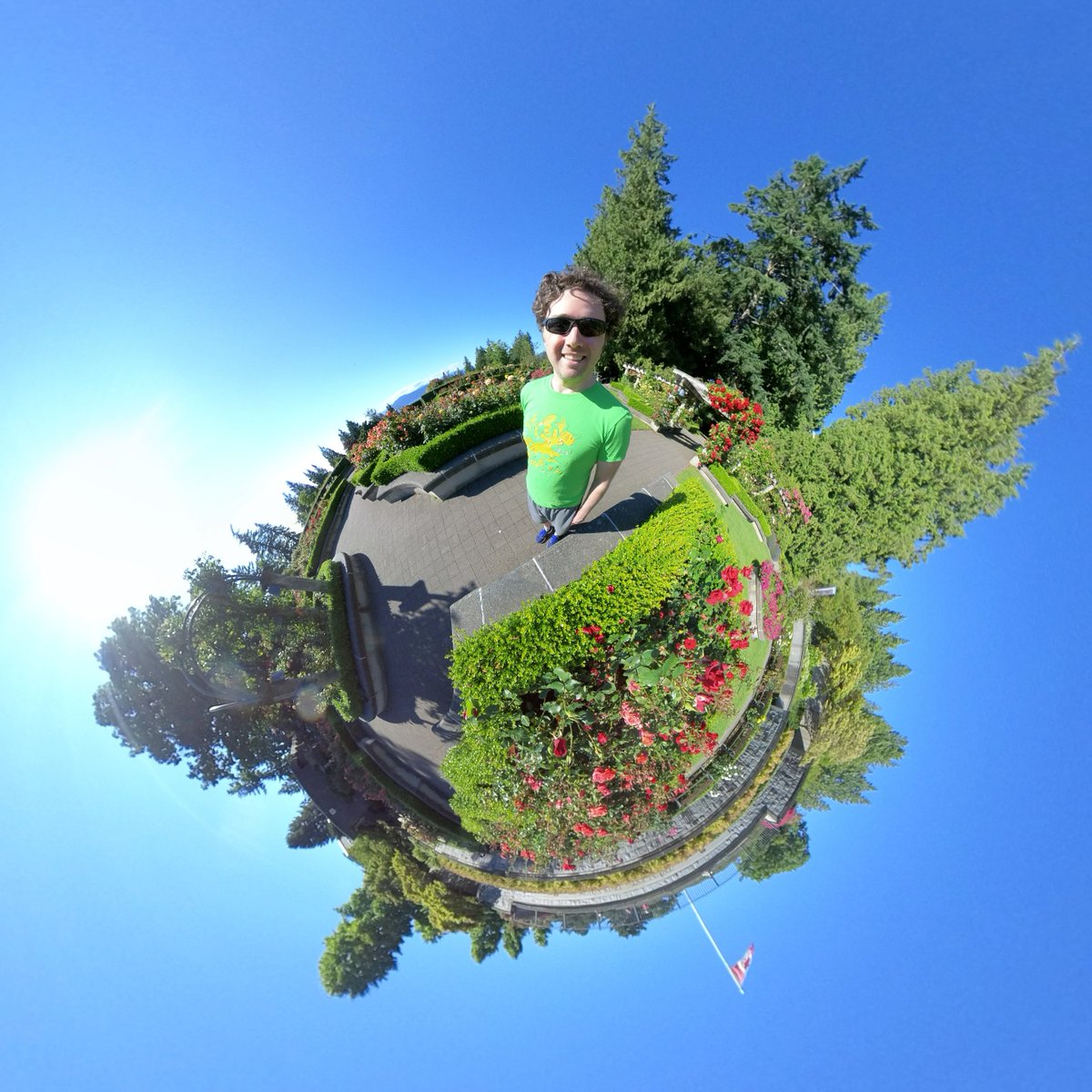 EdTechwithAdam's tweet photo. Tiny world photo at the University of British Columbia. I just got a @insta360 one R camera and have been playing around with it. It has a few lens fogging issues when it is turned on for too long, but the fog dissipates if you turn off the camera for a while. #technology #edtech https://t.co/cVTp4H9thh