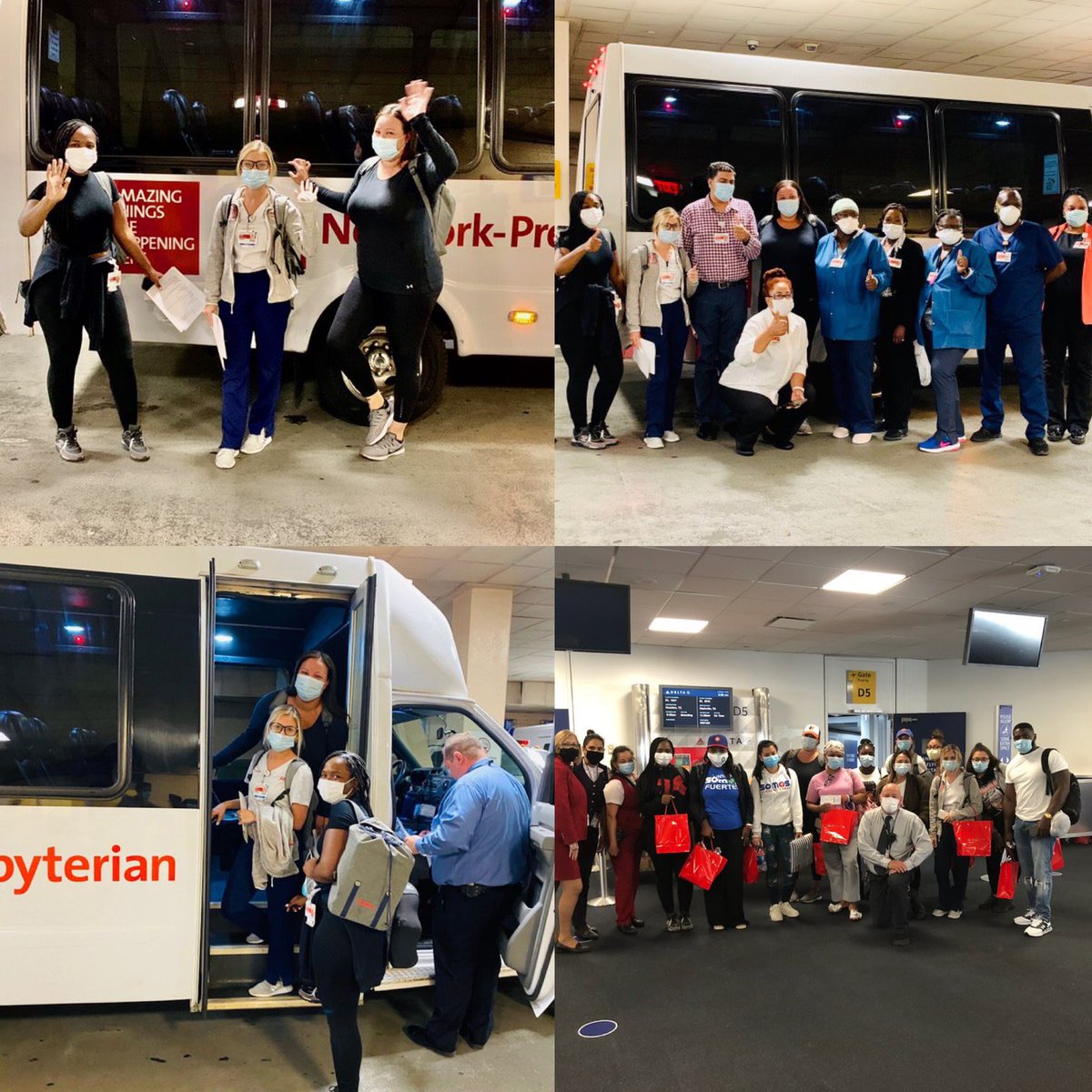 Heroes send off! WC ED nurses <a href="/NYP/">NYP</a> heading to Houston Texas to help colleagues. <a href="/nurseraso/">Rosanne Raso</a> <a href="/DrSharma_NY/">Dr. Rahul Sharma</a> <a href="/RhodaRedulla/">Rhoda Redulla,DNP,RN,FAAN</a>