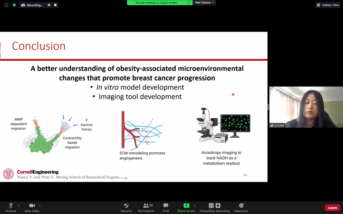 fischbcl17's tweet photo. Congratulations Dr. @LuLing3 on an outstanding thesis defense highlighting scientific and technological advancements to be used by many in the future! @CornellBME https://t.co/gA6RsVhc4X