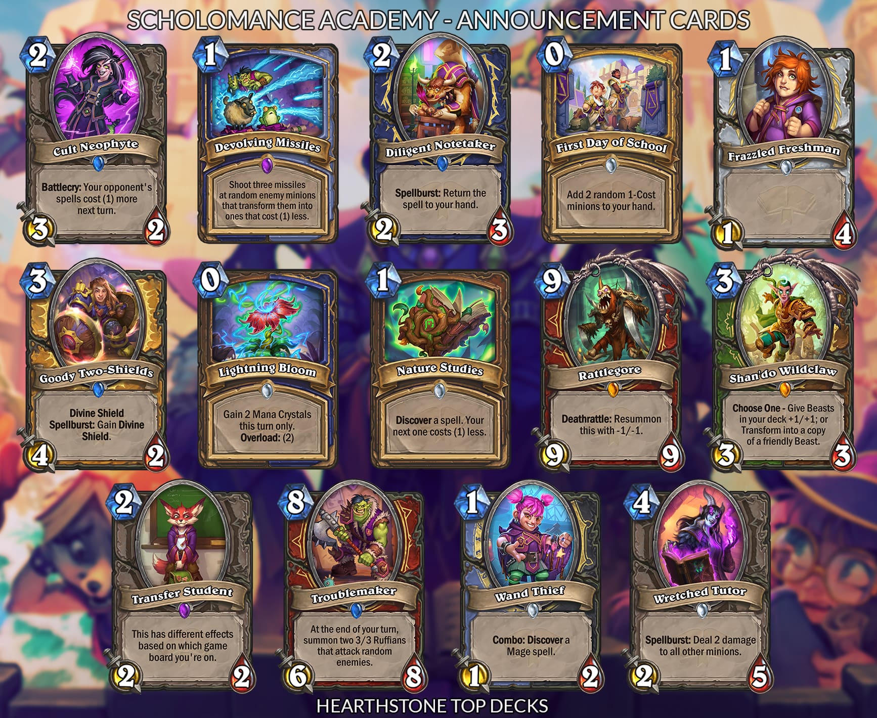 Hs Top Decks On Twitter If You Re Looking For All The New Scholomance Academy Cards Revealed In One Place We Ve Got You Covered All 14 New Cards In A Single Image Read