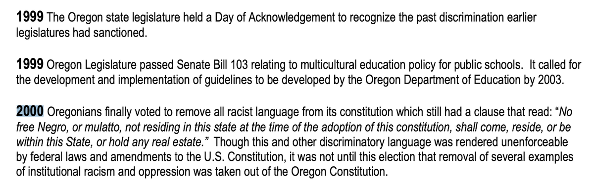 It was only 20 years ago that Oregonians voted to remove that language barring Black people in 2000.