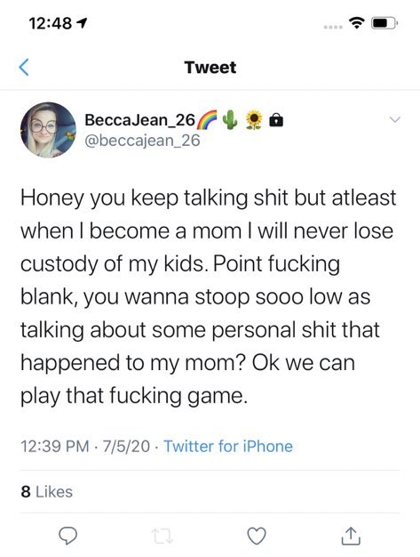 Y’all support someone wanting to be a mom when they have the audacity to bring another moms worst time in her life into her tantrums? Could never be me. Not to mention she has all of us blocked, and she’s STILL keeping tabs on us because she doesn’t want the truth revealed