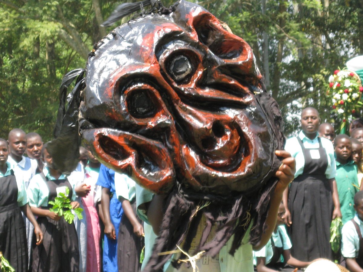 KFSP_Uganda's tweet photo. We encourage Ugandan students to get creative when raising awareness about #chimpanzee protection &amp; conservation. From beautiful artwork to conservation-themed music, dances, and poetry, they help bring attention to the remarkable #chimpanzee. #WorldChimpanzeeDay https://t.co/cGtONESxYe