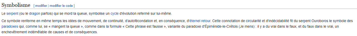 Là c'est pour la malédiction de MeliodasLe tatouage visible dès le premier chapitre, est un Ouroboros, qui est symbole de renaissance perpétuel