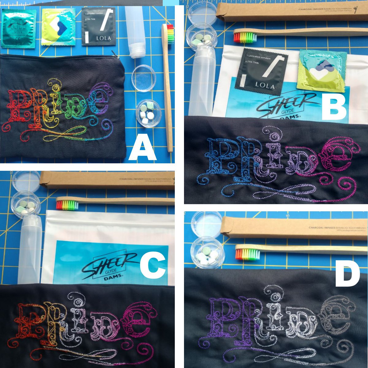LykaiosHusky's tweet photo. @airyucat @capybalara @bubblepawshop Thanks for the thread and the tag!
I do custom embroidery and sewing. Here are some examples of my embroidered felt badges, masks, and sustainable Pride travel kits! I also do skirts with ~pockets~ 
https://t.co/E5ObpkBAKR
I'll tag @kitwahsu https://t.co/68NAx51wWa