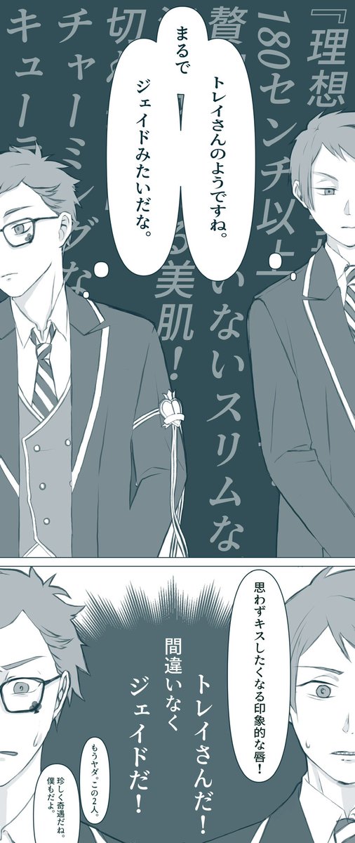 お互いに盲目なトレジェイ…この後お互いをめっちゃ警備♣️?最後のは?と?
#twst_BL 