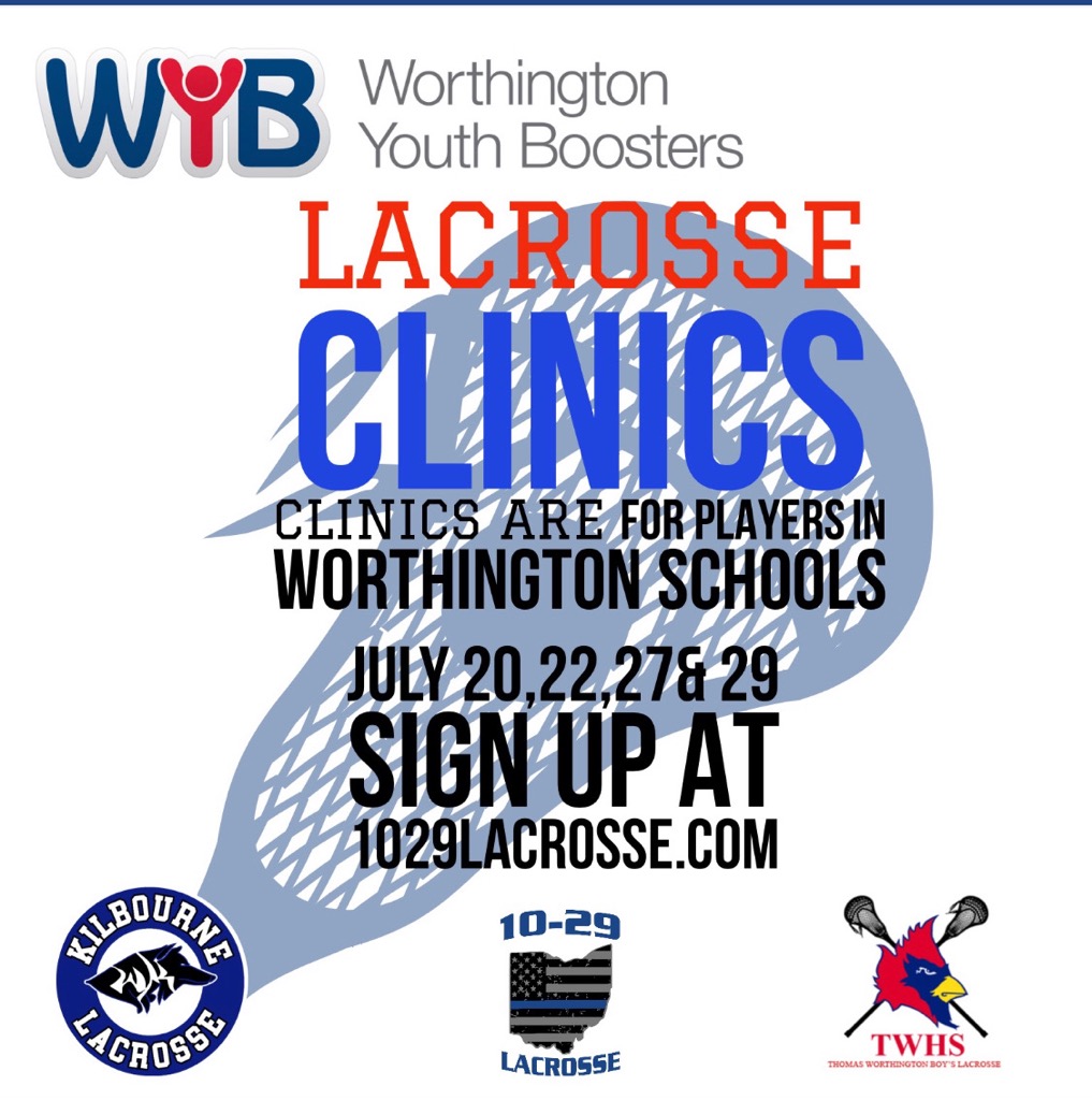 Who's ready to get back on the field and sharpen your lacrosse skills? 

Free clinic for all rising 3-8th grade Worthington players. Get registered today!

#ItsWorthIt #GrowTheGame

<a href="/KilbourneLax/">Worthington Kilbourne Lacrosse</a>  <a href="/TWboyslax/">Thomas Worthington Men’s Lacrosse</a>  <a href="/1029lax/">1029lax</a>