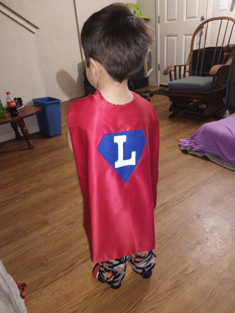 "Logan has received his cape! He loves it and a very big thank you to whoever sponsored him!" -Judy

Thank you Workday for sponsoring superhero Logan!