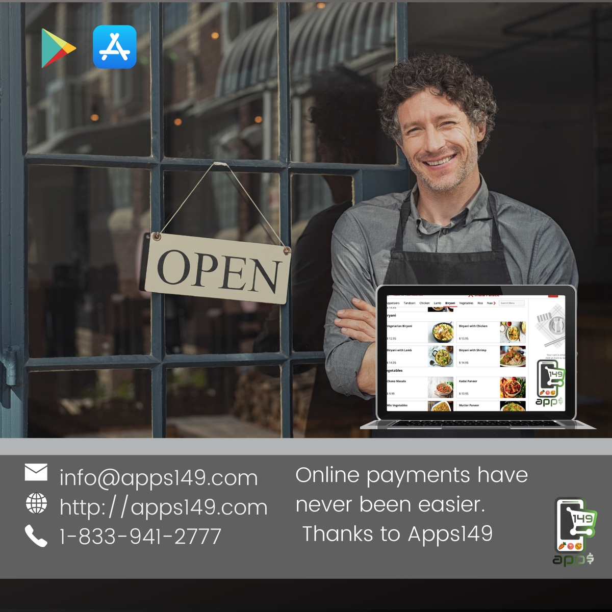 apps149's tweet photo. At Apps149 we can design an online ordering platform that will have your customers ordering take out or delivery directly from you with Apps149, your business knows when the food is ordered when it's ready, and when it's handed off to your customer. From top to tip, everything is https://t.co/oRKErlQ44G